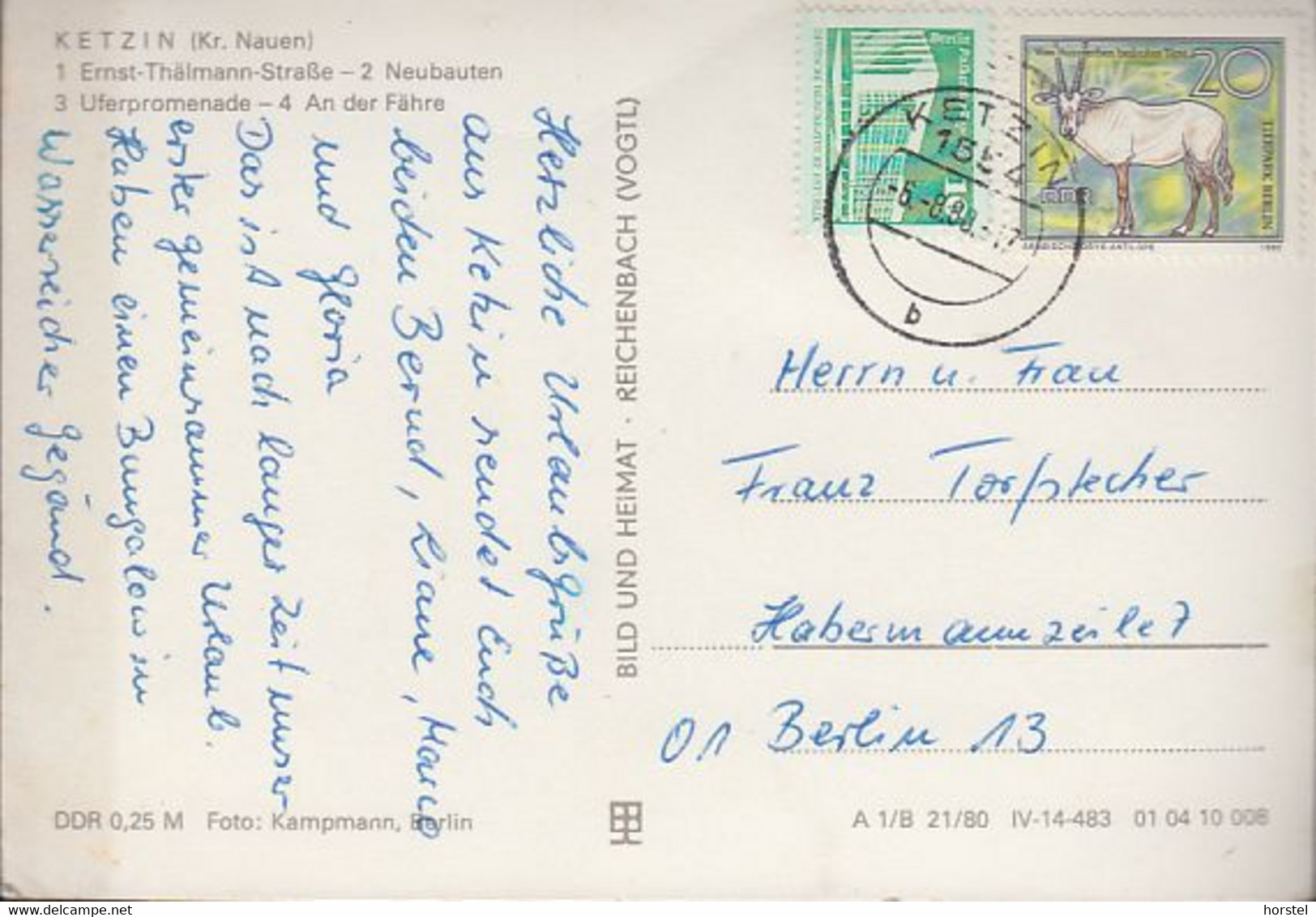 D-14669 Ketzin/Havel - Kreis Nauen - Alte Ansichten - Ernst-Thälmann-Straße - Neubauten - An Der Fähre - 2x Nice Stamps - Ketzin