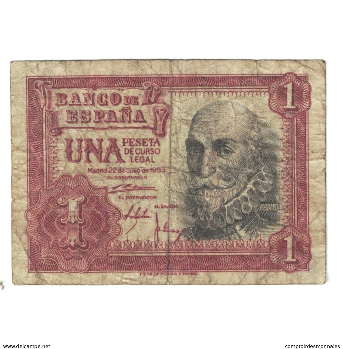 Billet, Espagne, 1 Peseta, 1953, KM:144a, B+ - 1-2 Peseten