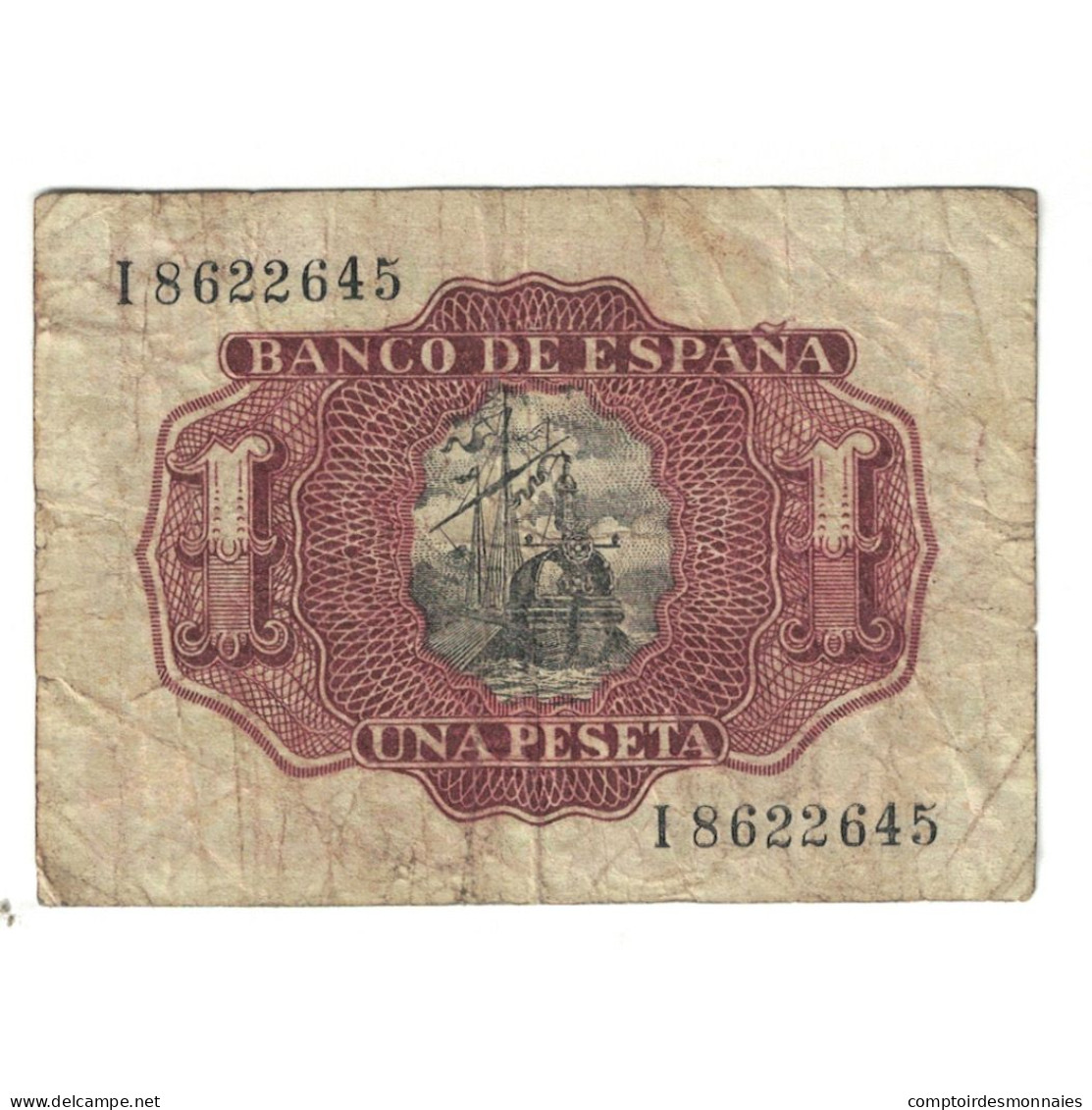 Billet, Espagne, 1 Peseta, 1953, KM:144a, B+ - 1-2 Peseten