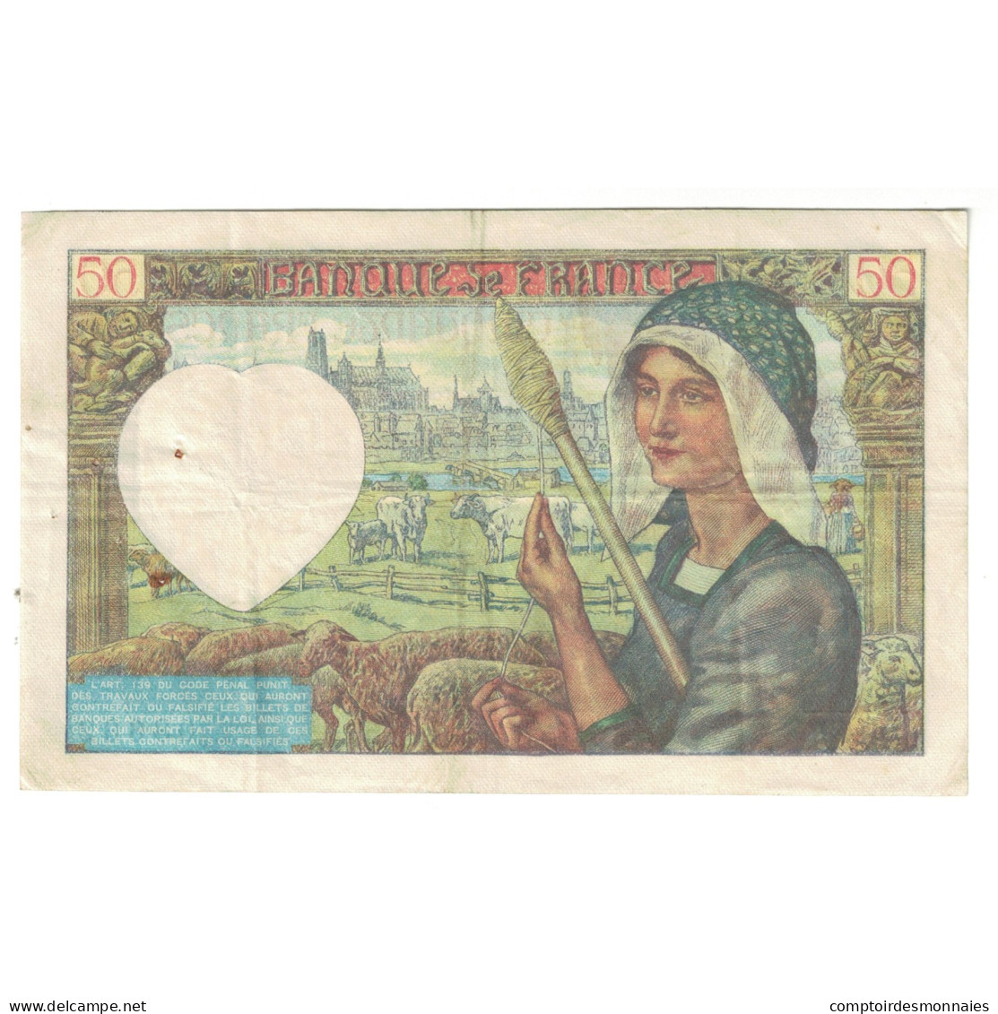 France, 50 Francs, Jacques Coeur, 1941, B.149, TTB, Fayette:19.17, KM:93 - 50 F 1940-1942 ''Jacques Coeur''