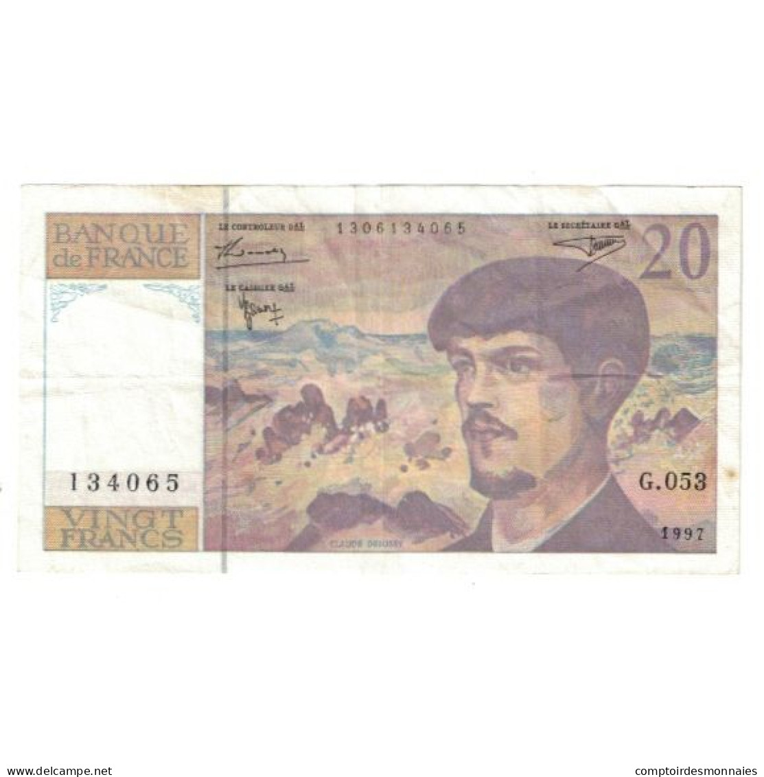 France, 20 Francs, Debussy, 1997, G.053, TTB, Fayette:66ter.2, KM:151i - 20 F 1980-1997 ''Debussy''