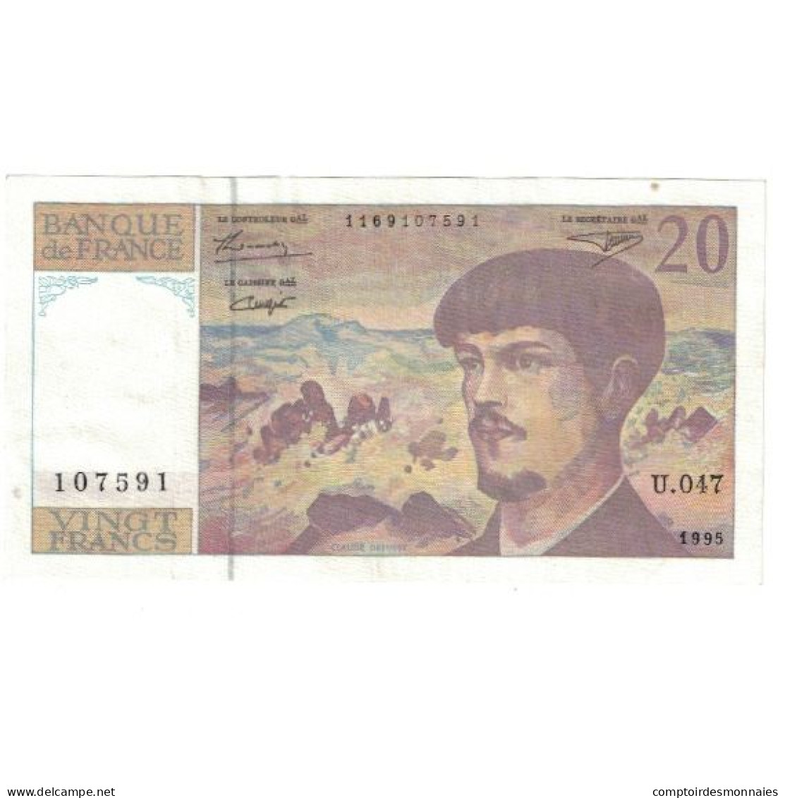 France, 20 Francs, Debussy, 1995, U.047, SUP, Fayette:66ter.1, KM:151h - 20 F 1980-1997 ''Debussy''