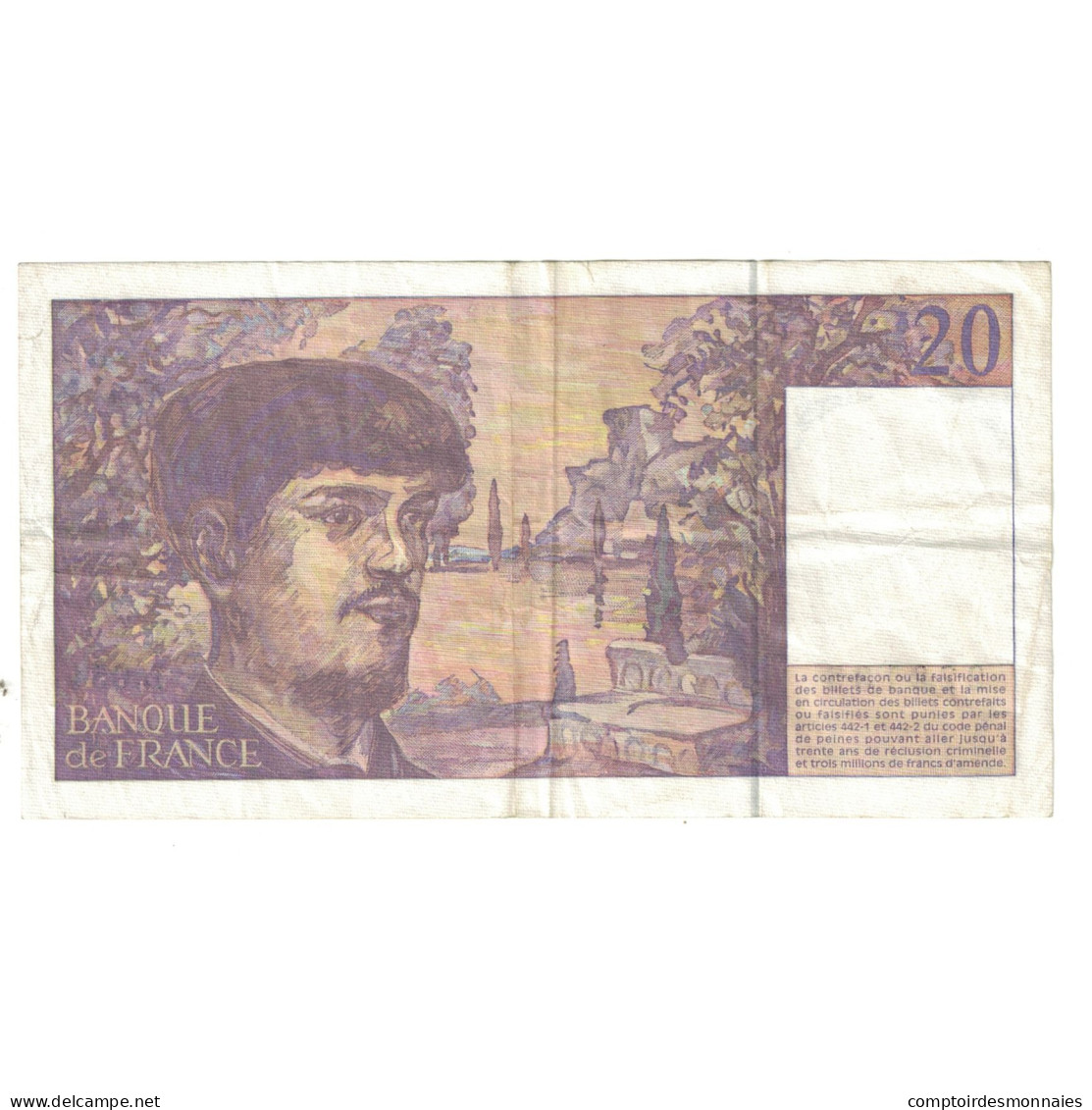 France, 20 Francs, Debussy, 1997, L.054, TTB, Fayette:66 Ter.2, KM:151i - 20 F 1980-1997 ''Debussy''