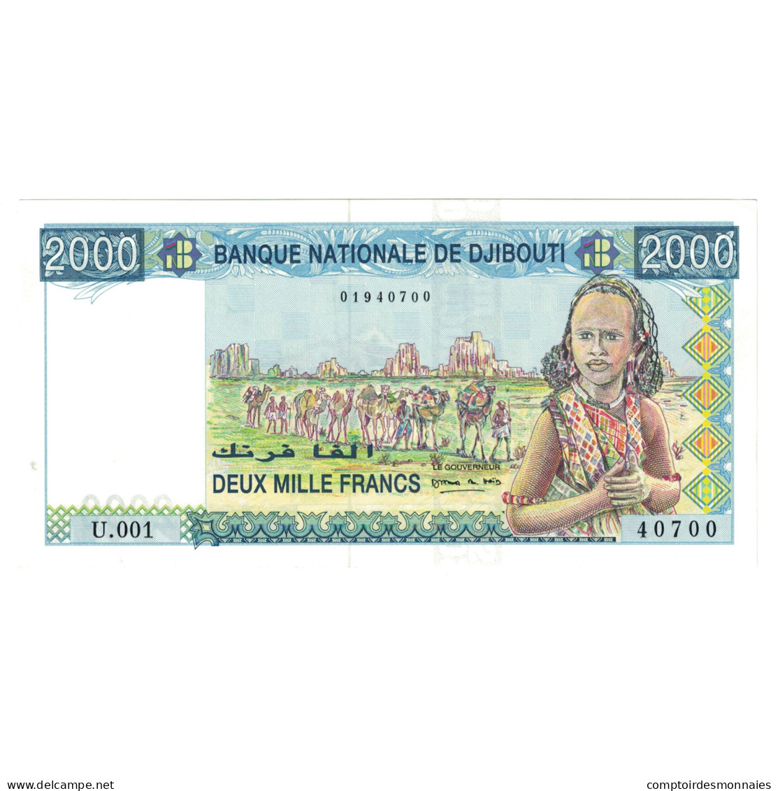 Billet, Djibouti, 2000 Francs, KM:43, NEUF - Gibuti