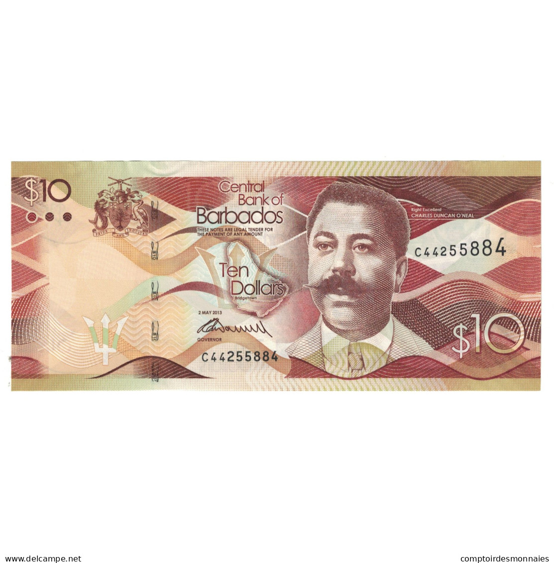 Billet, Barbados, 10 Dollars, NEUF - Barbados