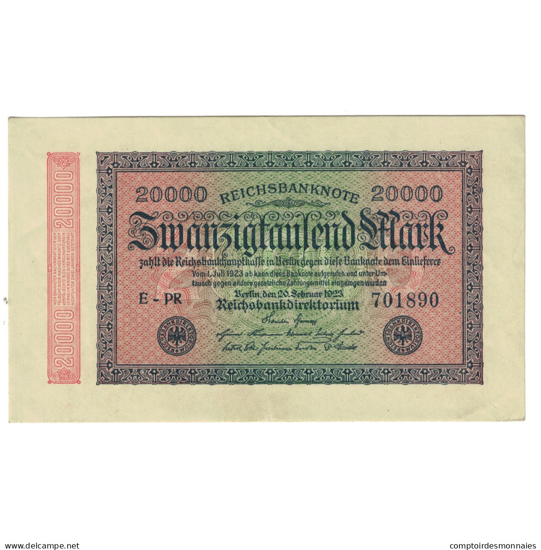 Billet, Allemagne, 20,000 Mark, 1923, 1923-09-20, KM:85a, SUP - 20000 Mark