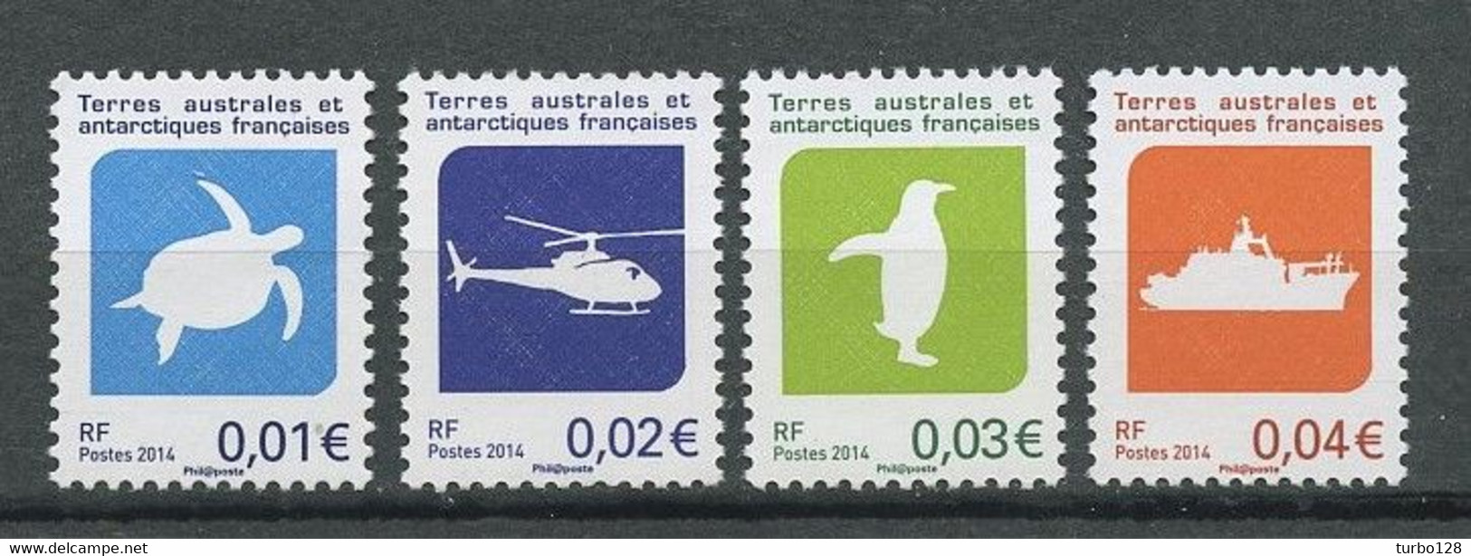 TAAF 2014  N° 705/708 ** Neufs MNH Superbes Faune Oiseaux Tortue Bateaux Hélicoptère Birds Animaux Transports Turtles - Unused Stamps