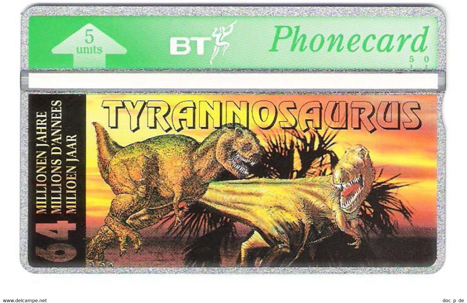 UK - BT L&G - Dinosaurs - Dino Saur - Tyrannosaurus - 310K - Mint - BT Emissioni Straniere