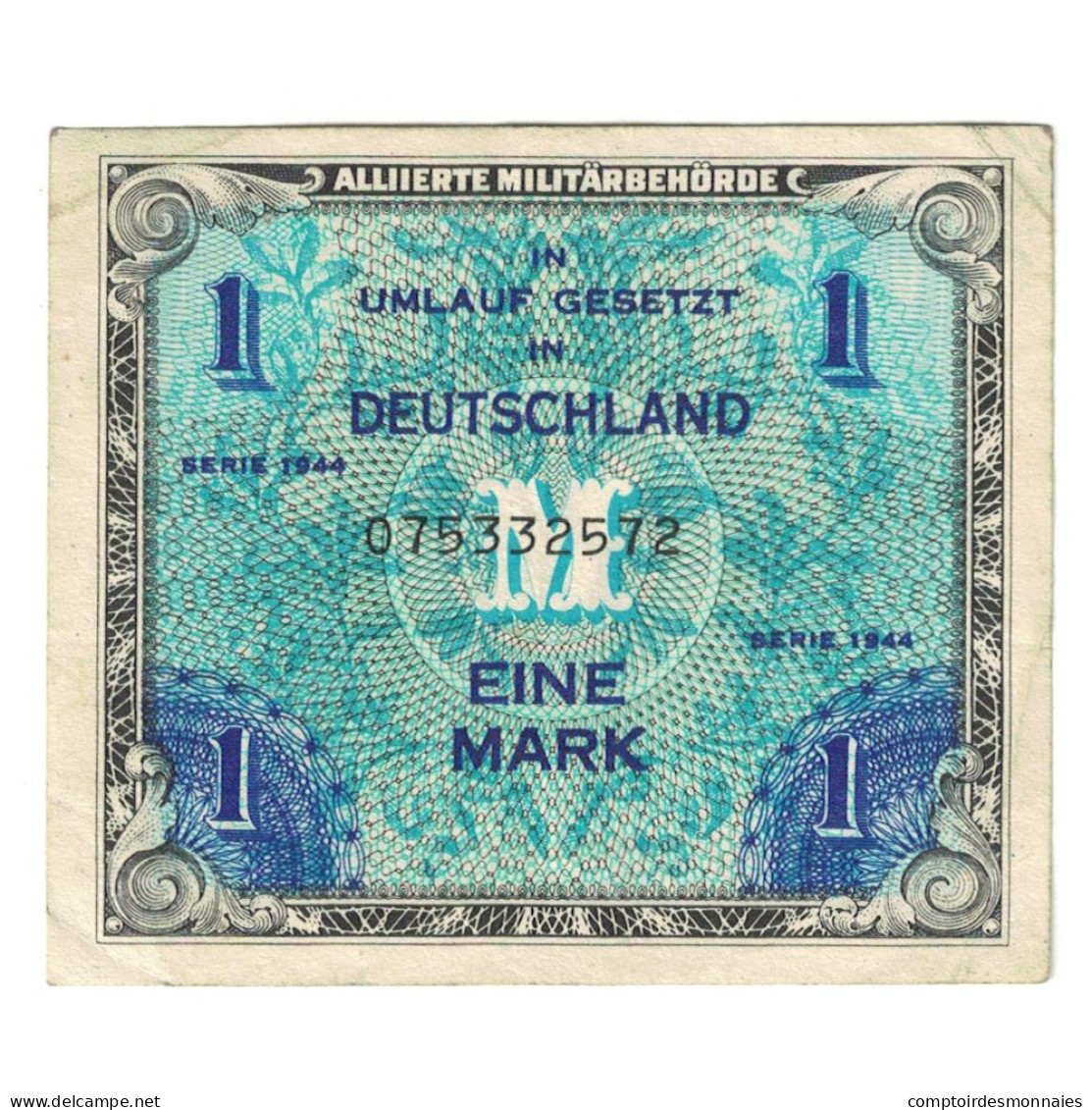 Billet, Allemagne, 1 Mark, 1944, KM:192a, TTB - 1 Mark