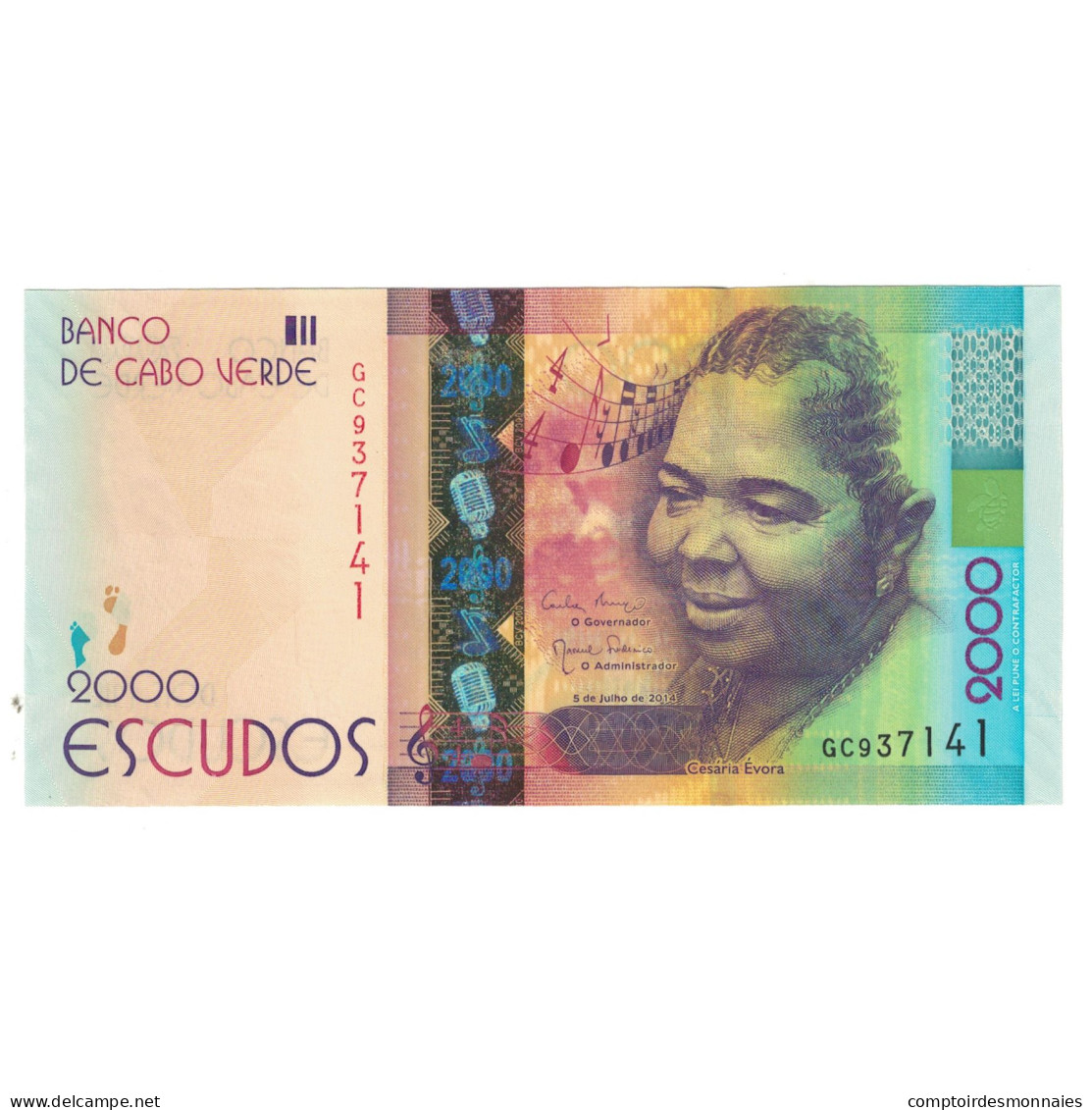 Billet, Cape Verde, 2000 Escudos, 2014, 2014-07-05, NEUF - Cap Verde