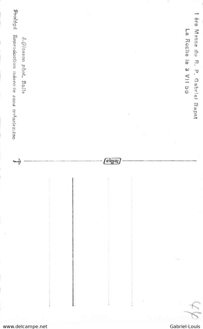 1 ère Messe Du R. P. Gabriel Bapst La Roche Le 3.VII 55 - La Roche