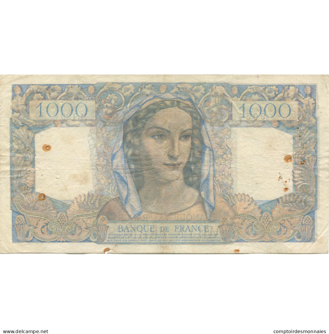 France, 1000 Francs, Minerve Et Hercule, 1945, 1945-11-22, TB, Fayette:41.8 - 1 000 F 1945-1950 ''Minerve Et Hercule''