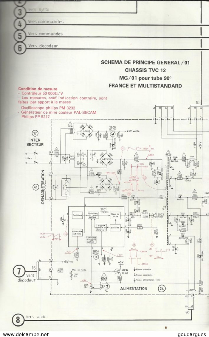 Service SA - Chassis TVC 12 - BG -MG/01 Pour Tube 90° France Et Multistandard - Fernsehgeräte