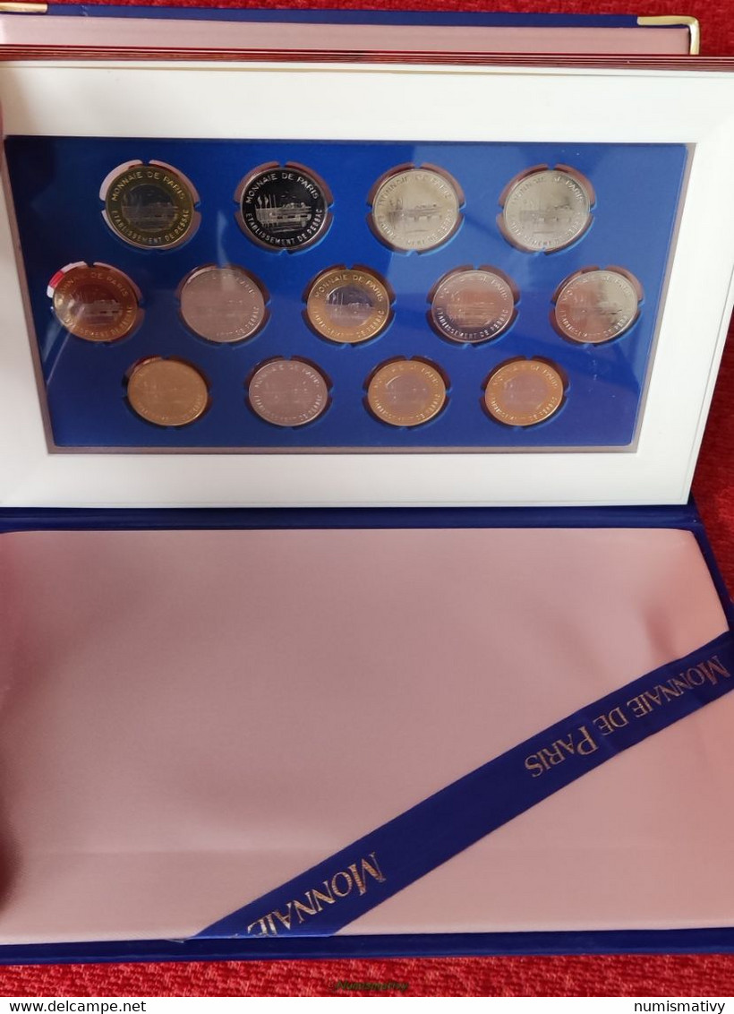 Coffret ESSAI € D'alliage Poinçonné Essai De Frappe Monétaires 13 Pièces EURO Monnaie De Paris - Abarten Und Kuriositäten