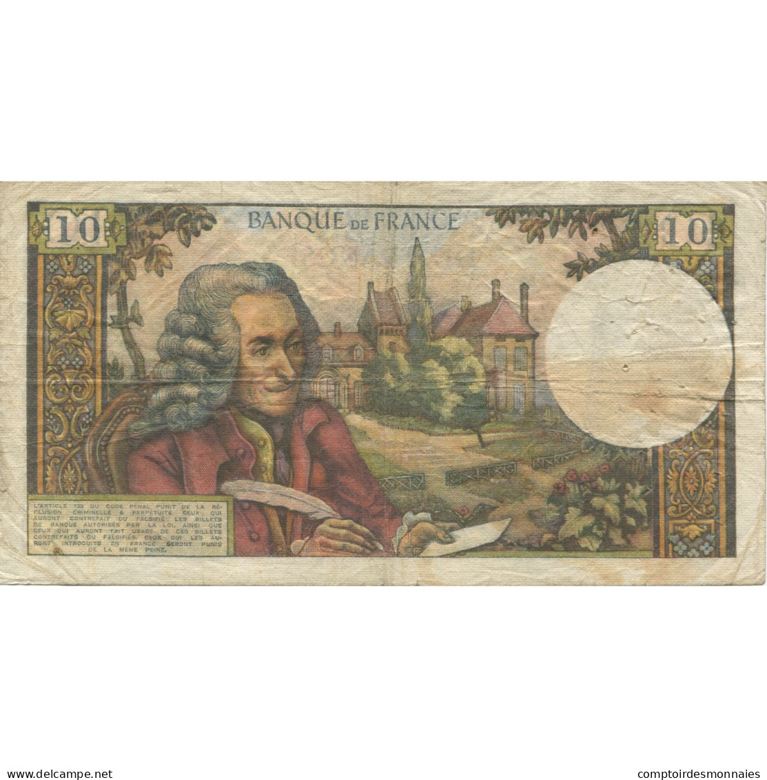 France, 10 Francs, Voltaire, 1965, 1965-12-02, TB, Fayette:62.18, KM:147a - 10 F 1963-1973 ''Voltaire''