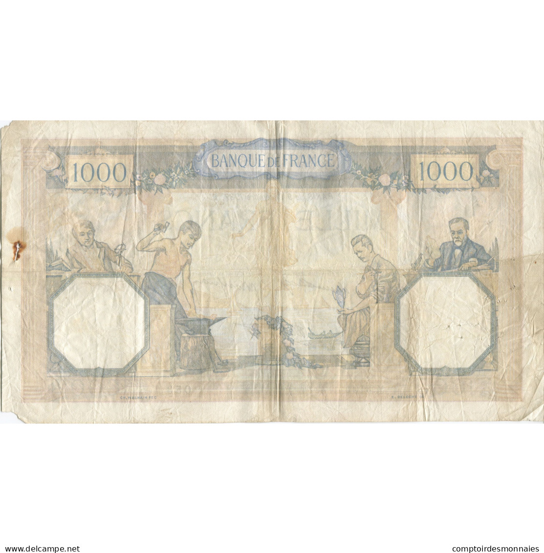 France, 1000 Francs, Cérès Et Mercure, 1937, 1937-12-09, TB, Fayette:38.6 - 1 000 F 1927-1940 ''Cérès Et Mercure''