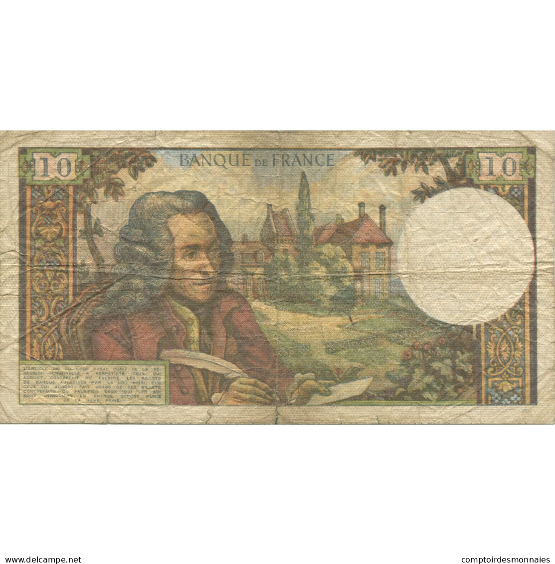 France, 10 Francs, Voltaire, 1973, 1973-06-07, TB, Fayette:62.62, KM:147d - 10 F 1963-1973 ''Voltaire''