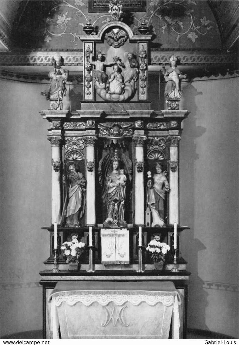 Autel De La Chapelle D'Enney En Bois Sculpté 1717 Par M. Gollas De Charmey   (10 X 15 Cm) - Chapelle