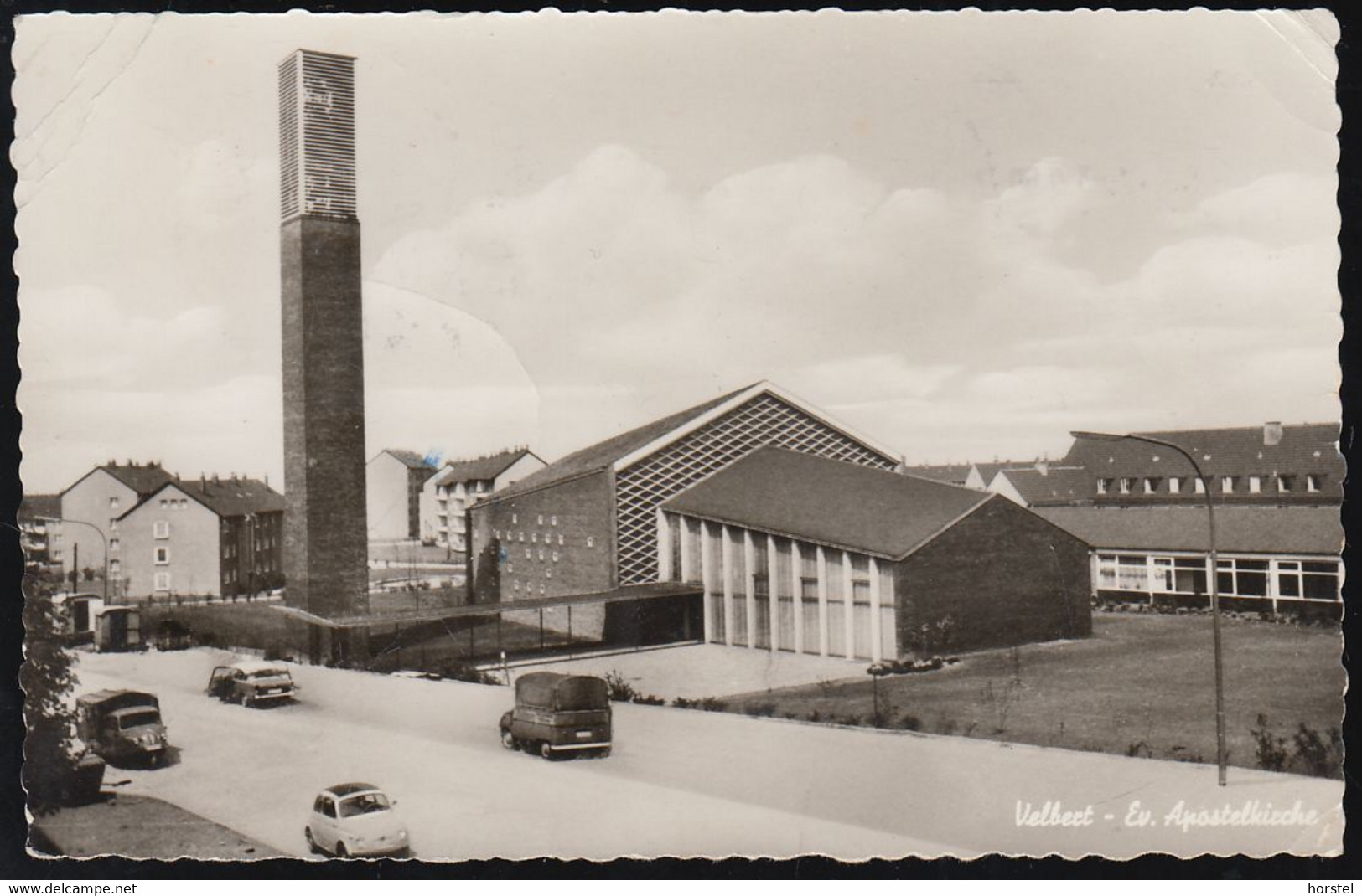 D-42551 Velbert - Ev. Apostelkirche - Straßenansicht - Cars - Fiat - Tempo Wagen - Opel P1 - Velbert