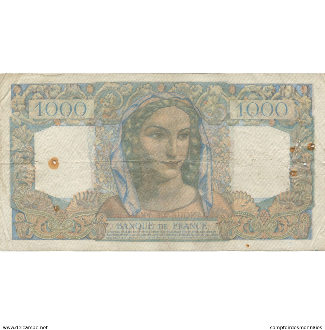 France, 1000 Francs, Minerve Et Hercule, 1948, 1948-08-26, TB, Fayette:41.23 - 1 000 F 1945-1950 ''Minerve Et Hercule''