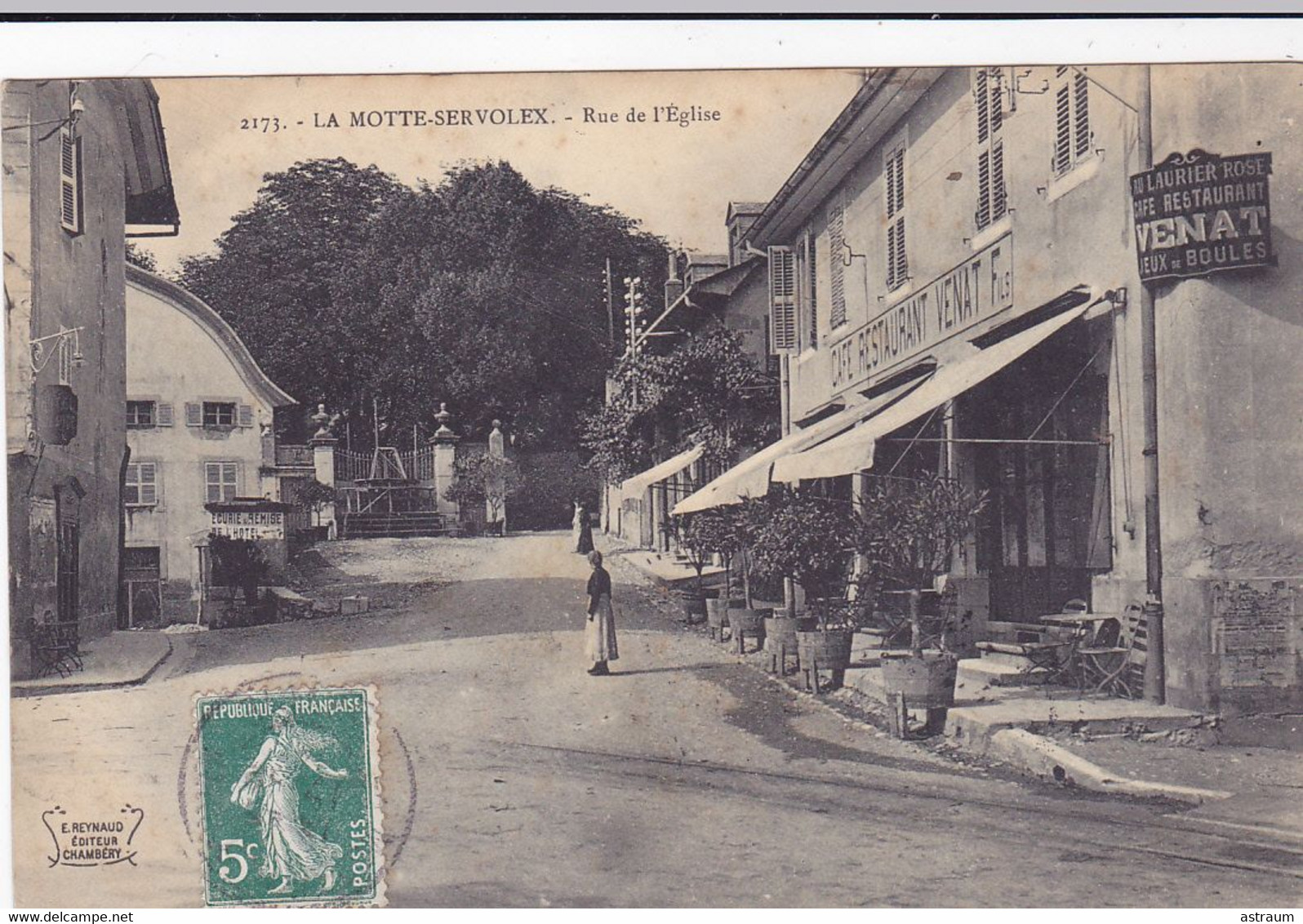 Cpa - 73 - La Motte Servolex -personnages - Rue De L'eglise -  Edi Reynaud N°2173 - La Motte Servolex