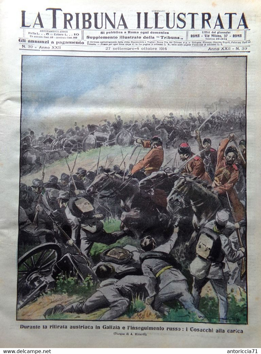 La Tribuna Illustrata 27 Settembre 1914 WW1 Mosaico Ritirata Austriaca Lovanio - Guerre 1914-18