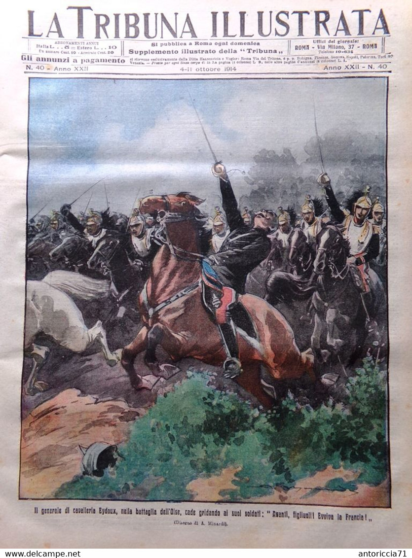 La Tribuna Illustrata 4 Ottobre 1914 WW1 Occupazione Liegi Reims Austria Italia - Weltkrieg 1914-18