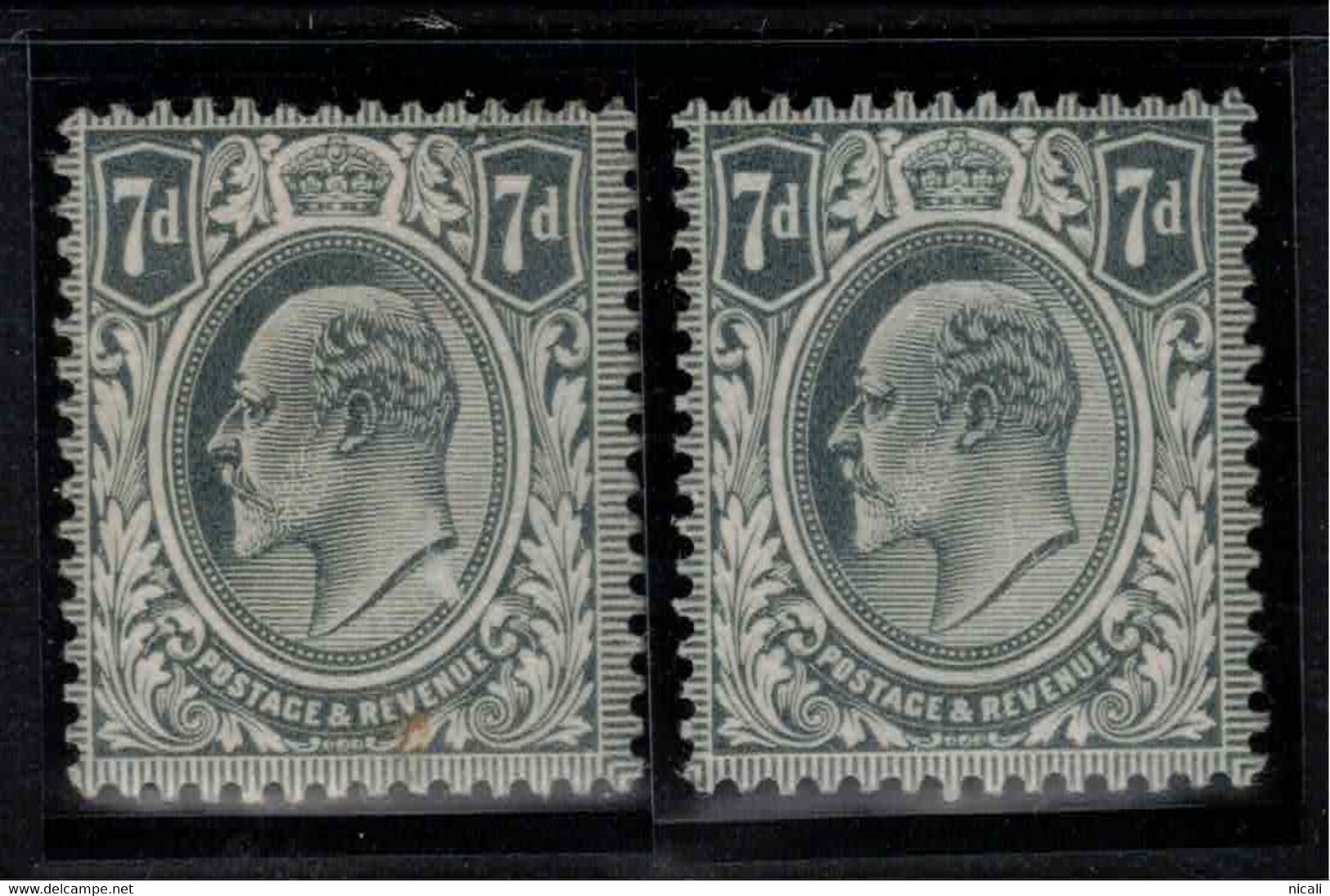 GB 1902 7d Grey-black, Deep Grey-black KEVII SG 249, 249a HM #ZZU31 - Unused Stamps