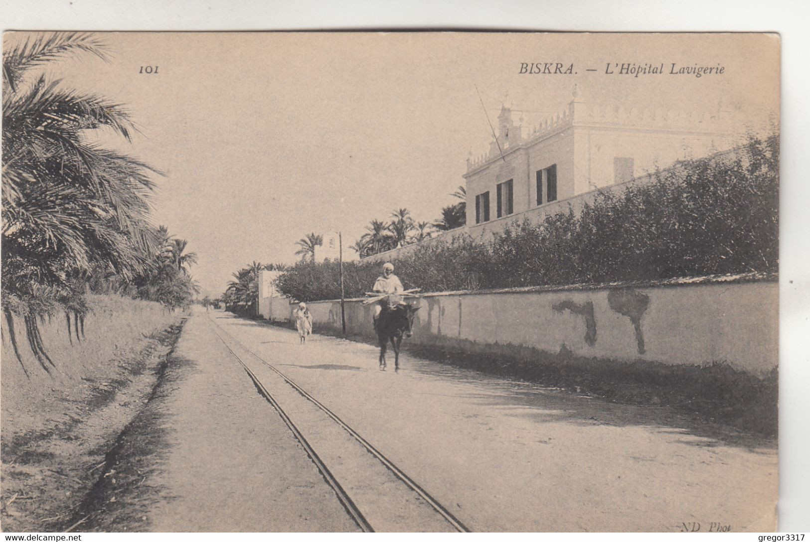 A5287) BISKRA - L` Hospital LAVIGERIE - Mann Auf Esel - VERY OLD - Biskra