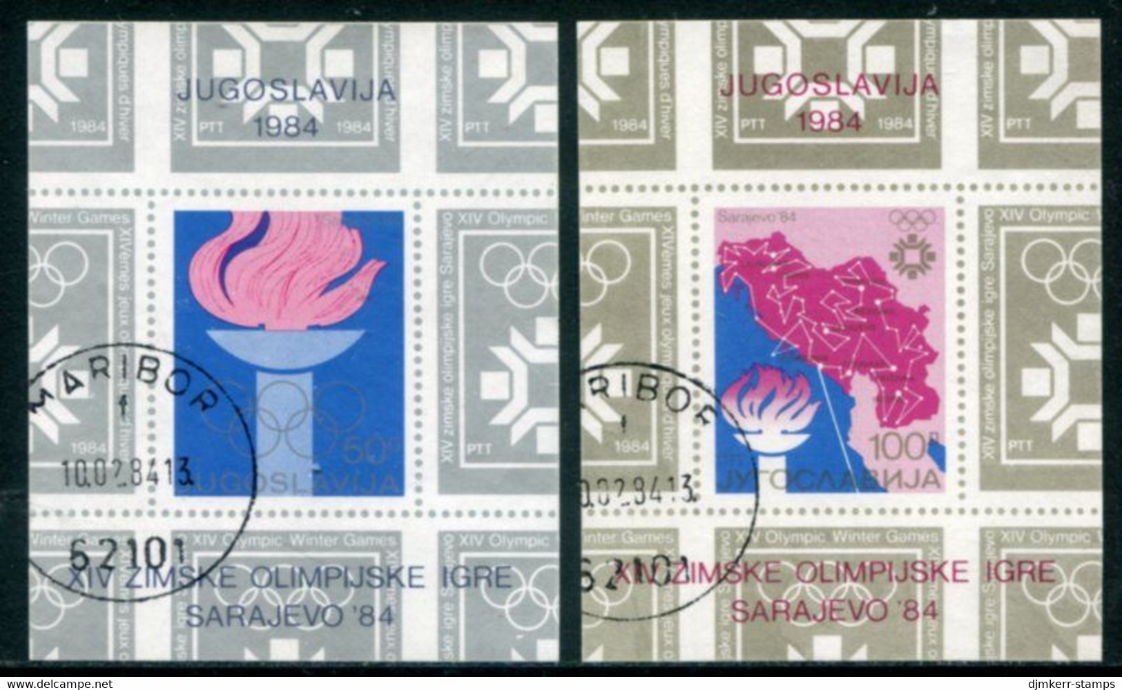 YUGOSLAVIA 1984 Winter Olympic Games, Sarajevo Blocks MNH / **.  Michel Block 24-25 - Used Stamps