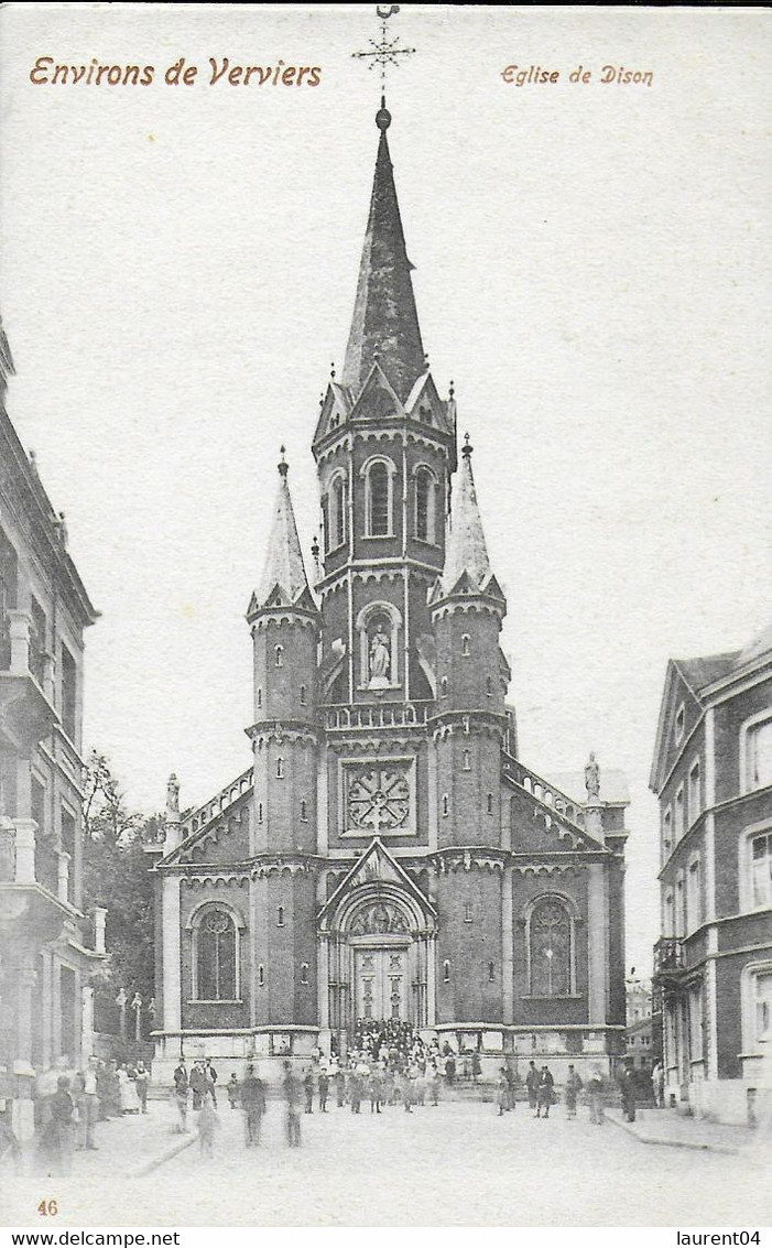 DISON.  EGLISE DE DISON. ENVIRONS DE VERVIERS. ANIMATION. - Dison