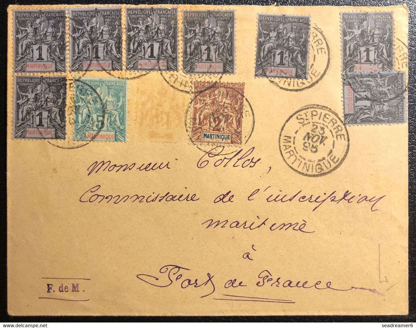 Martinique Lettre De 1895 De St Pierre Tarif Local à 15c Avec De Multiples Petites Valeurs ! R - Briefe U. Dokumente