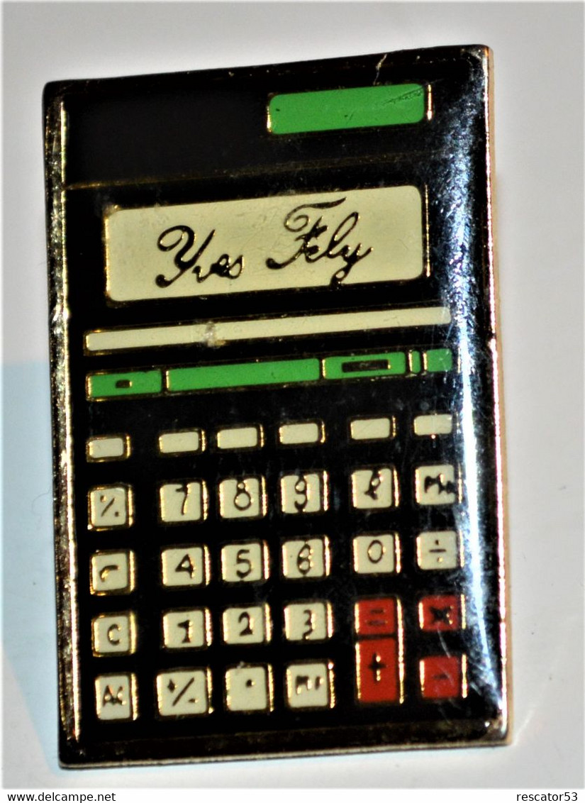 Rare Pin's Calculatrice Yves Fely - Informatique