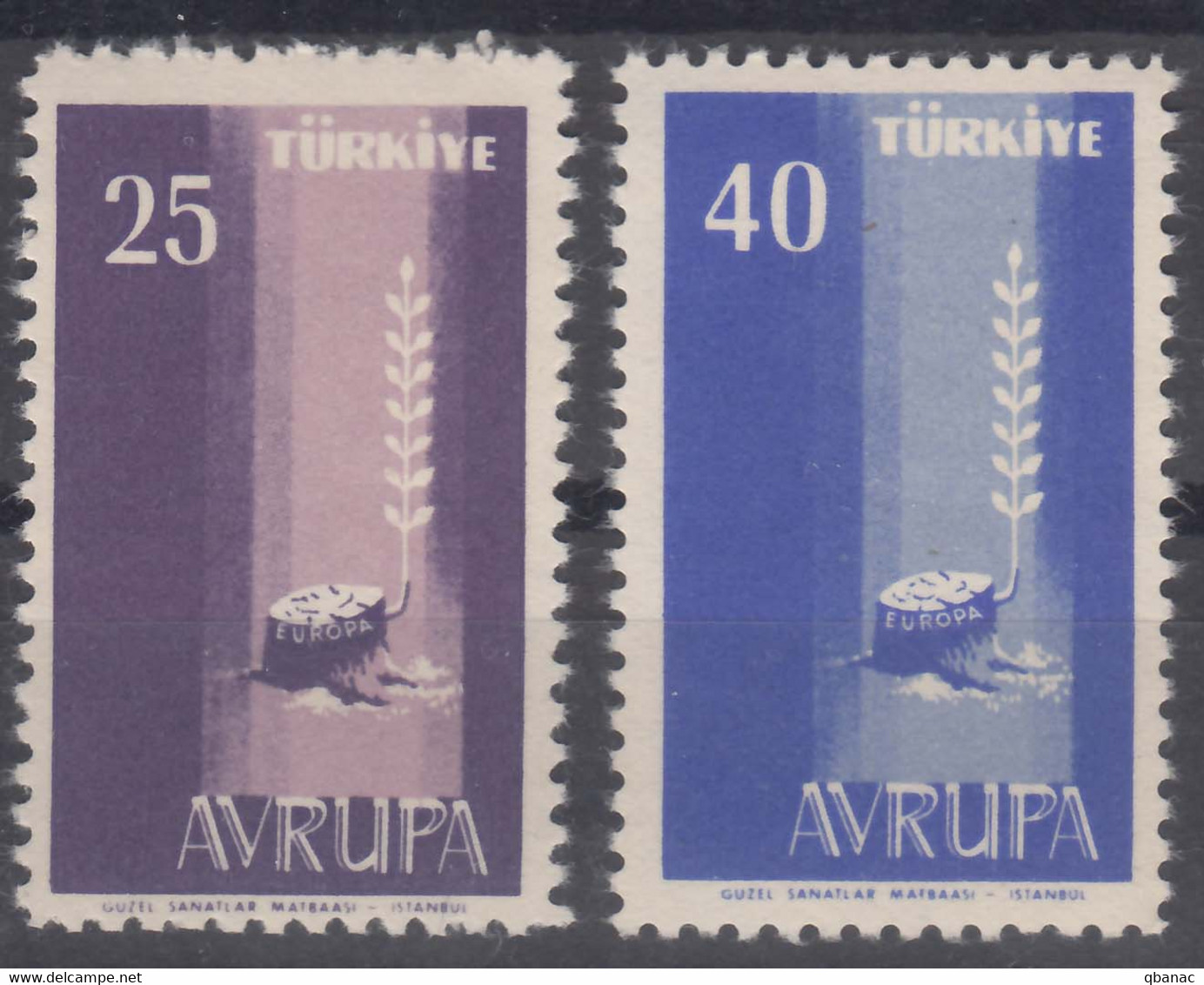 Turkey 1958 Europa Mi#1610-1611 Mint Never Hinged - 1958