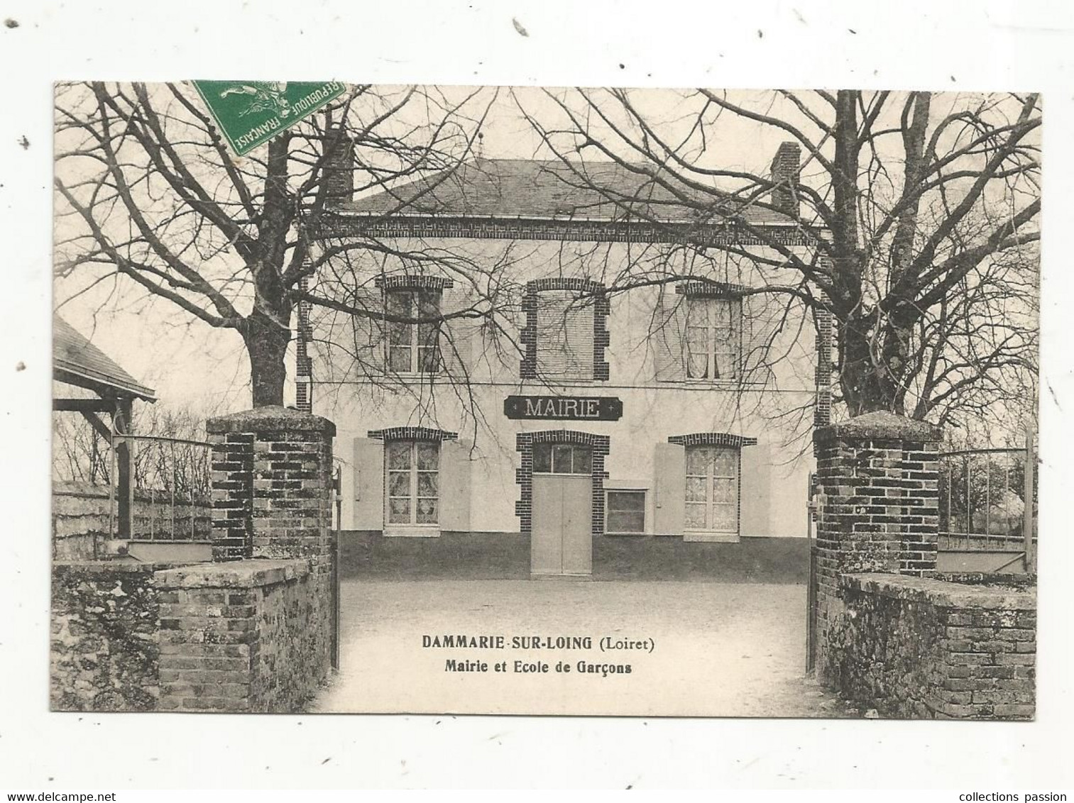 Cp , école, Mairie Et école De Garçon , 45 , DAMMARIE SUR LOING, Voyagée 1912 - Schulen