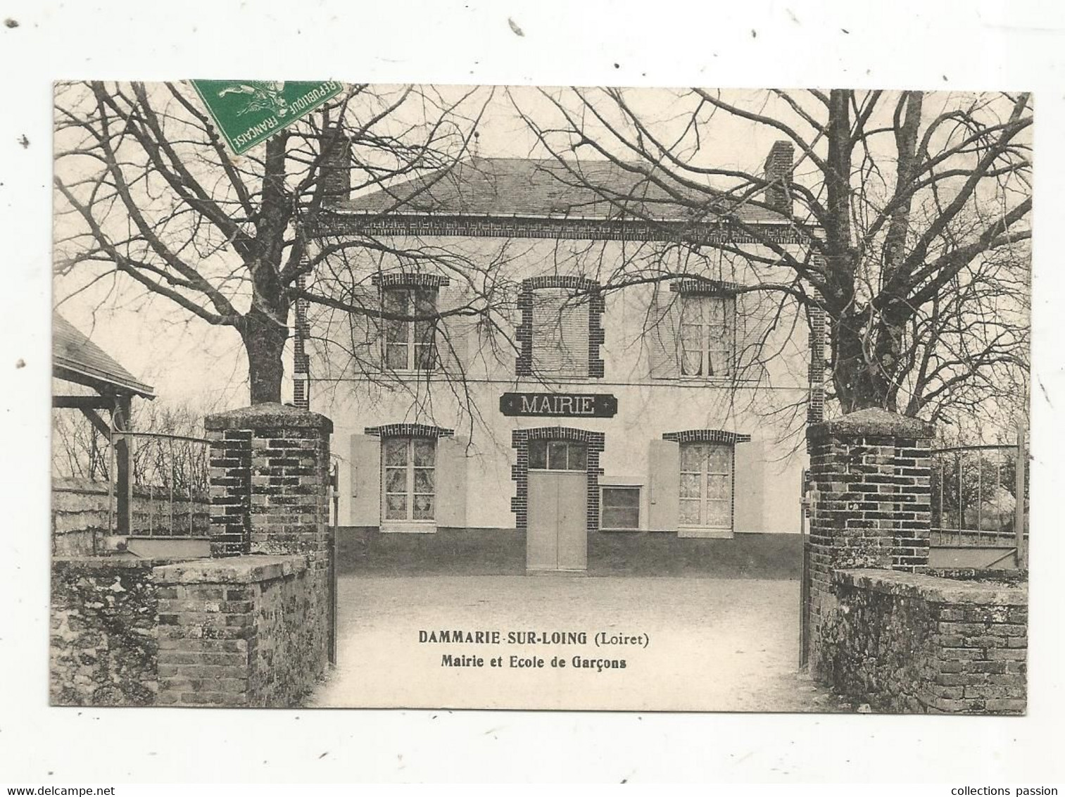 Cp , école, Mairie Et école De Garçon , 45 , DAMMARIE SUR LOING, Voyagée 1912 - Schools