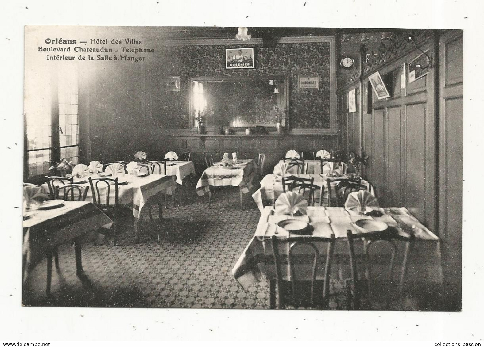 Cp , Commerce , Hôtel-restaurant DES VILLAS , Boulevard Chateaudun , Salle à Manger ,45 , ORLEANS , Vierge - Ristoranti