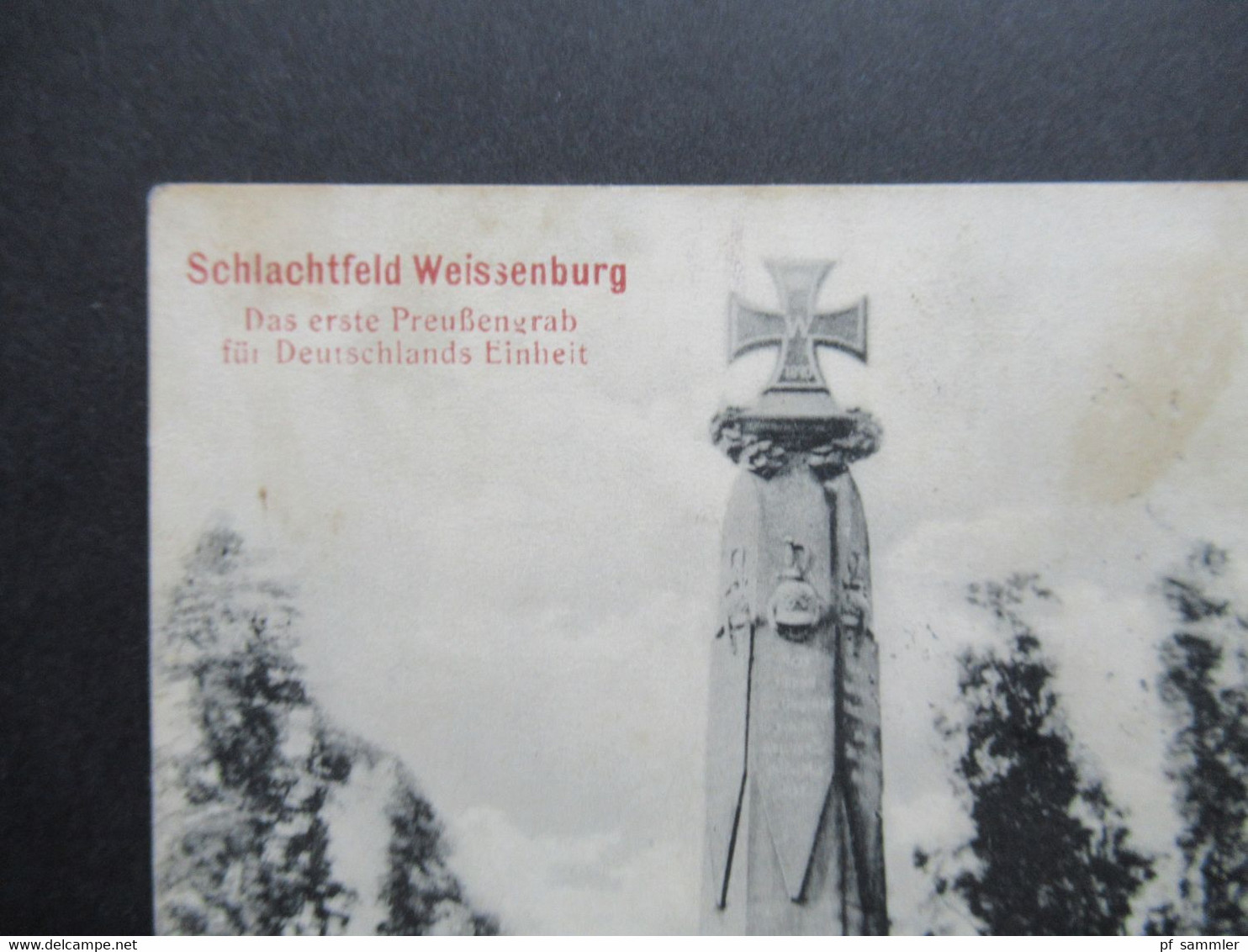 Elsass AK Schlachtfeld Weissenburg Preußengrab Feldpost 1.WK 11.10.1914 Zensurstempel Weissenburg PK Und Weitergeleitet - Elsass