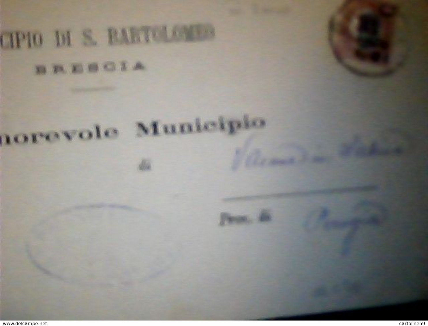 SERVIZIO CON SOPRASTAMPATO 2/0,20 SU PIEGO DA S BARTOLOMEO  BRESCIA X TORRI IN SABINA PERUGIA 1879 IL2677 - Officials