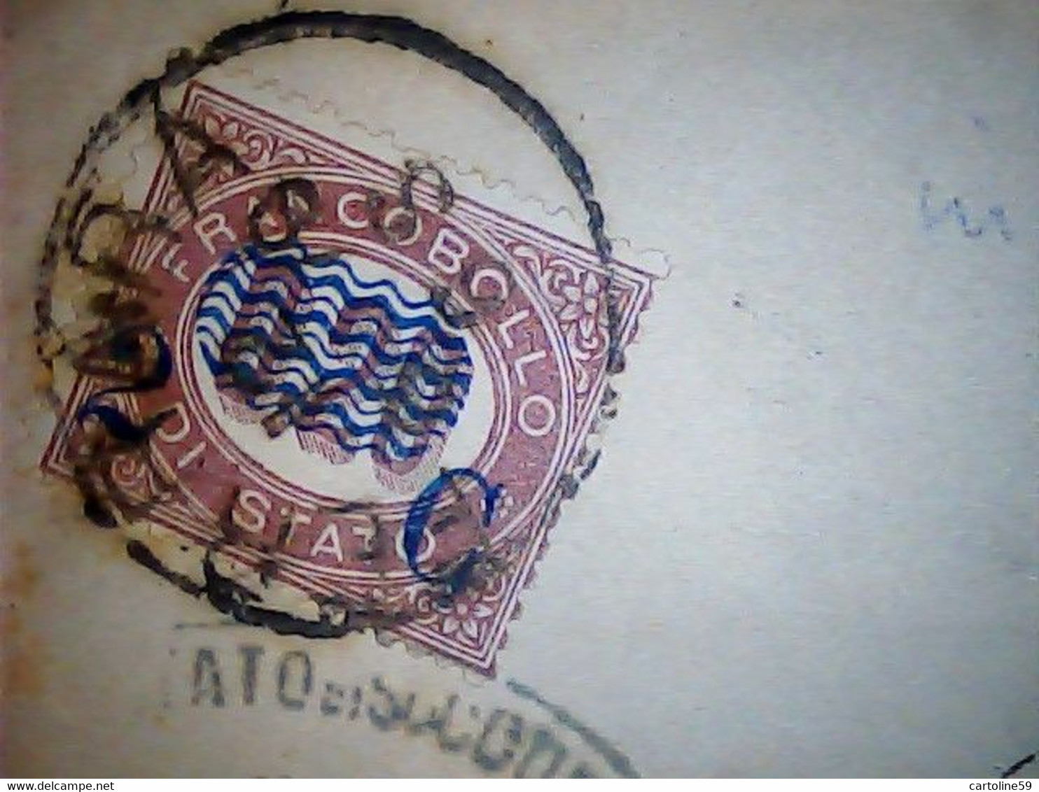 SERVIZIO CON SOPRASTAMPATO 2/0,20 SU PIEGO DA FERRARA STATO DI SOCCORSO PER INONDAZIONE A ORVIETO 1879 IL2678 - Dienstzegels