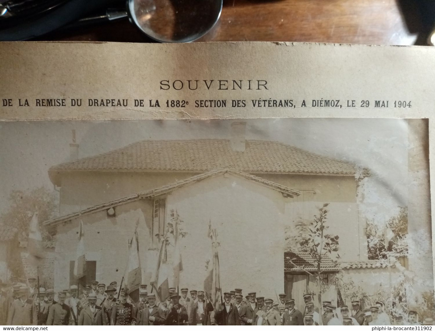 Attention PHOTO GRAND FORMAT Souvenir De La Remise Du Drapeau De La 1882e Section Des Vétérans à DIEMOZ, Le 29 Mai 1904 - Diémoz