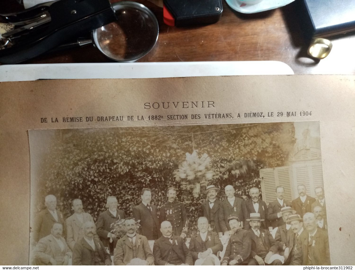 Attention PHOTO GRAND FORMAT Souvenir De La Remise Du Drapeau De La 1882e Section Des Vétérans à DIEMOZ, Le 29 Mai 1904 - Diémoz