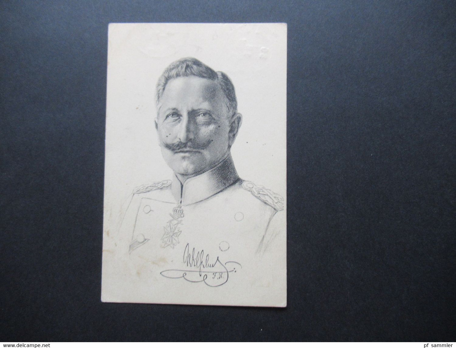 DR 1918 Postkarte / Künstler AK Kaiser Wilhelm II. Verlag Stengel & Co. Stempel K1 Heidenheim (Brenz) - Familles Royales