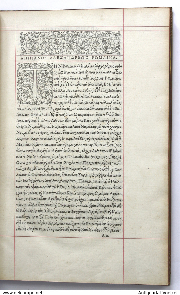 Appianou Alexandreos Romaikon (graece)... Romanarum Historiarum - Rare