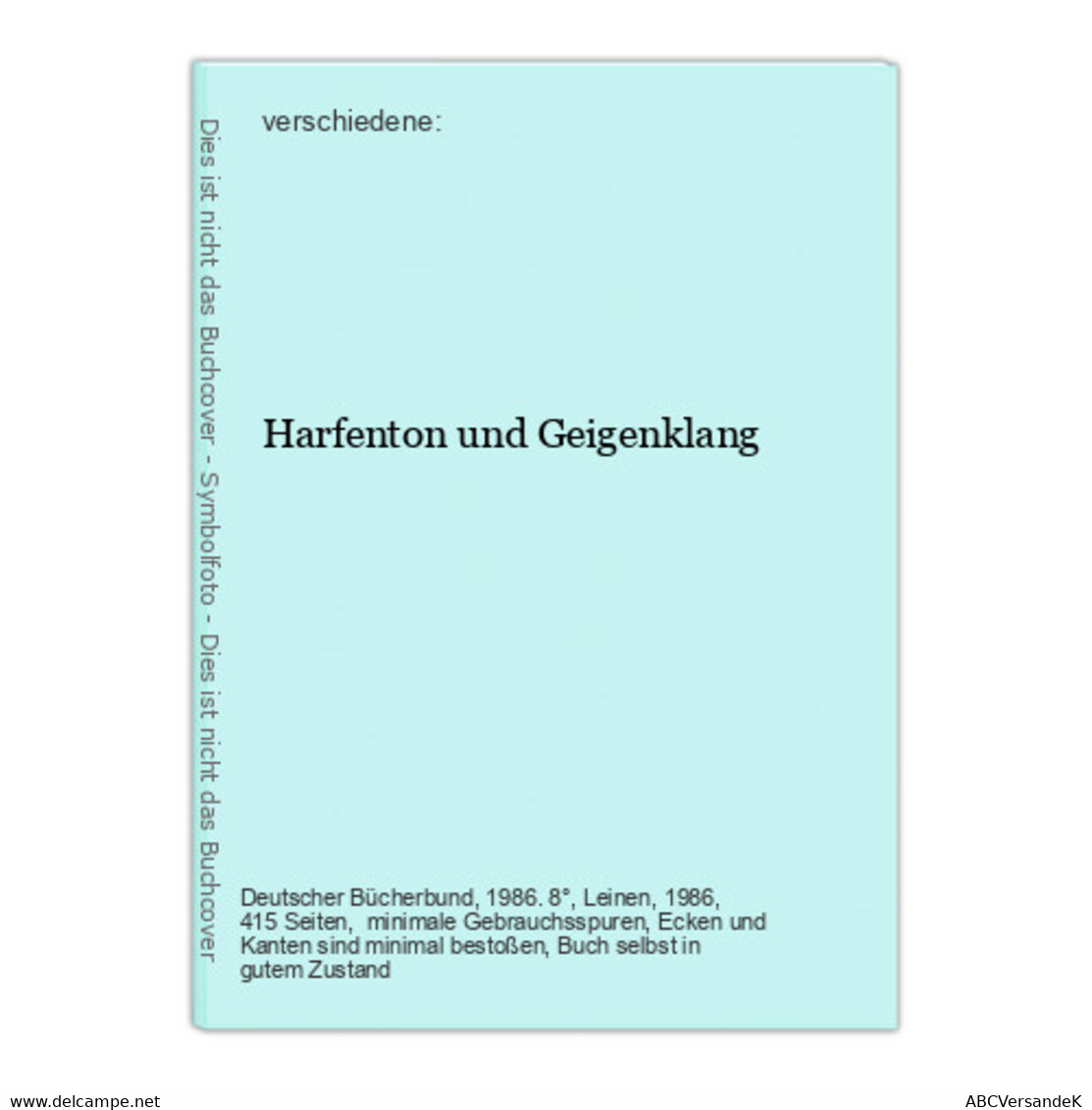 Harfenton Und Geigenklang - Deutschsprachige Autoren