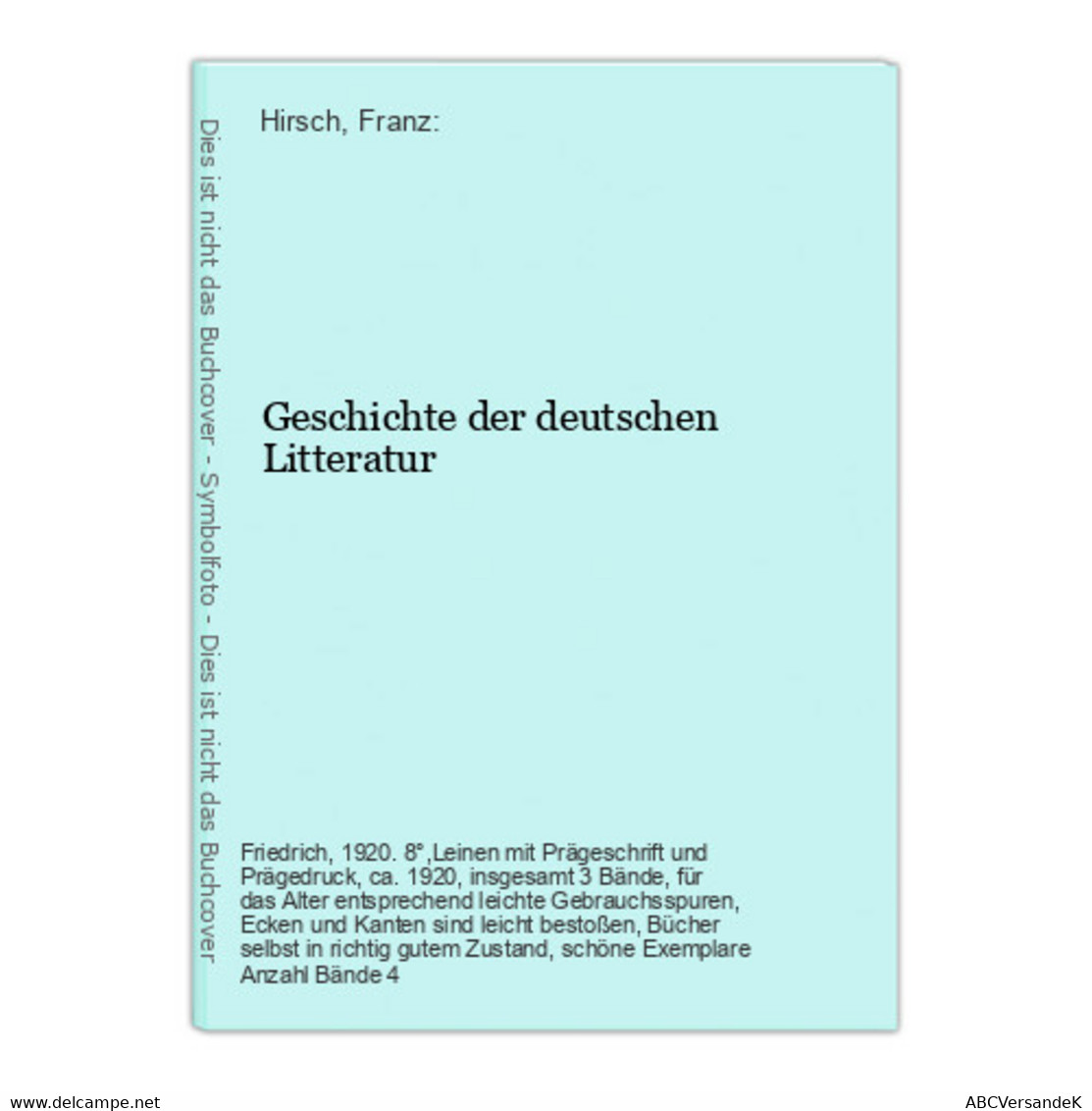 Geschichte Der Deutschen Litteratur - Auteurs All.