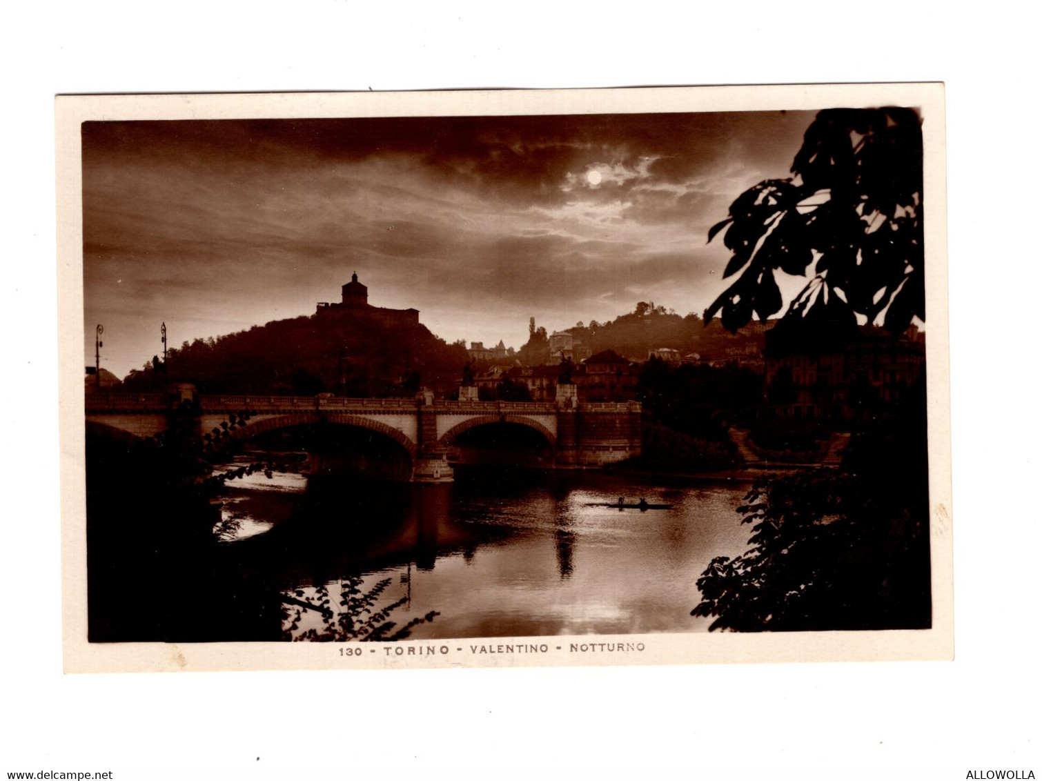 14834 " TORINO-VALENTINO-NOTTURNO " VERA FOTO-CART. POST. SPED.1931 - Parks & Gardens