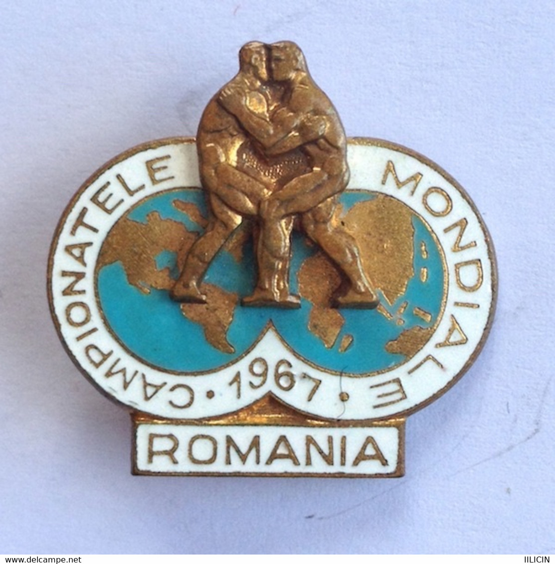 Badge Pin ZN000064 - Wrestling Romania World Championship 1967 - Ringen