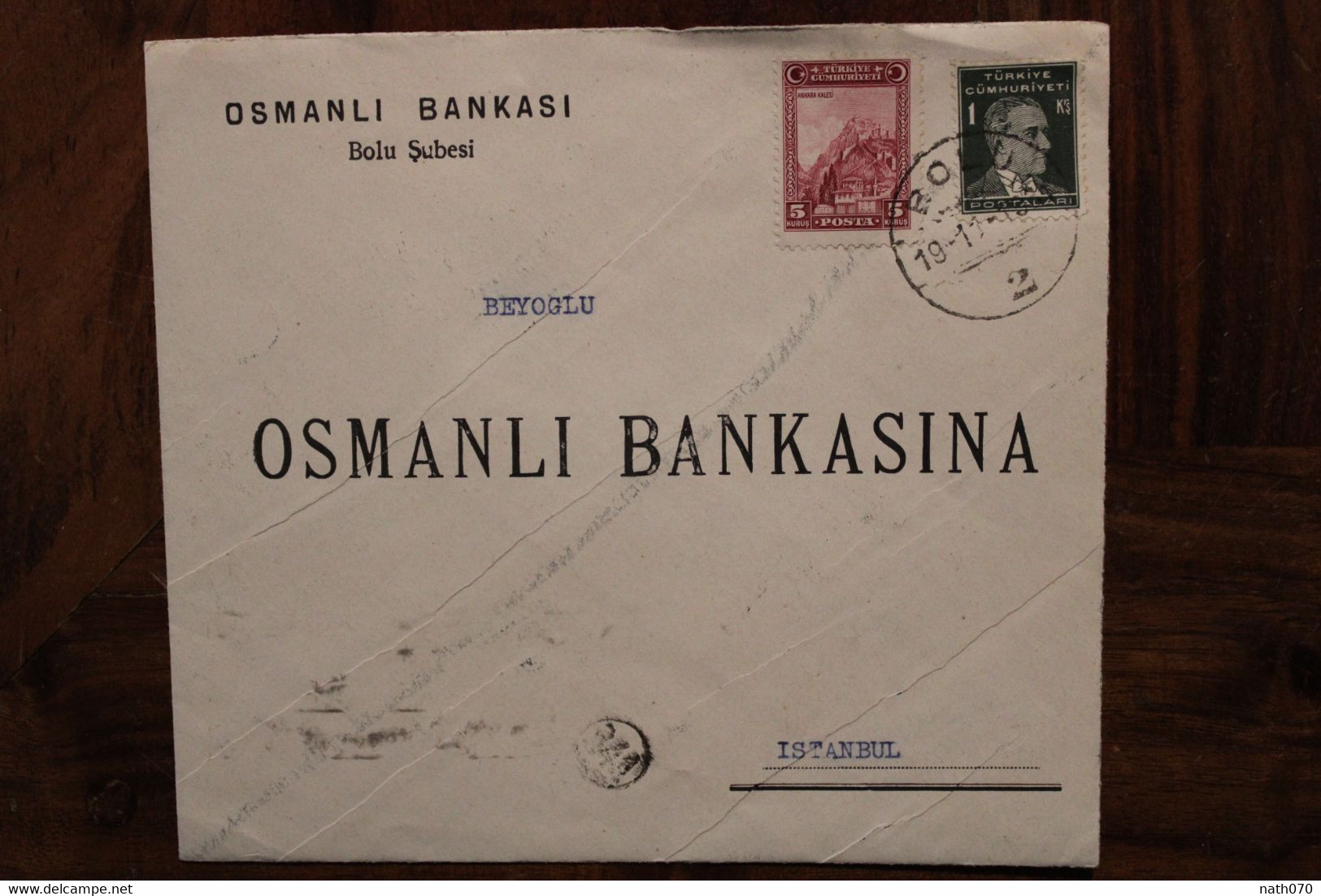 1951 Bolu Turquie Türkei Beyoglu Empire Ottoman Cover - Storia Postale