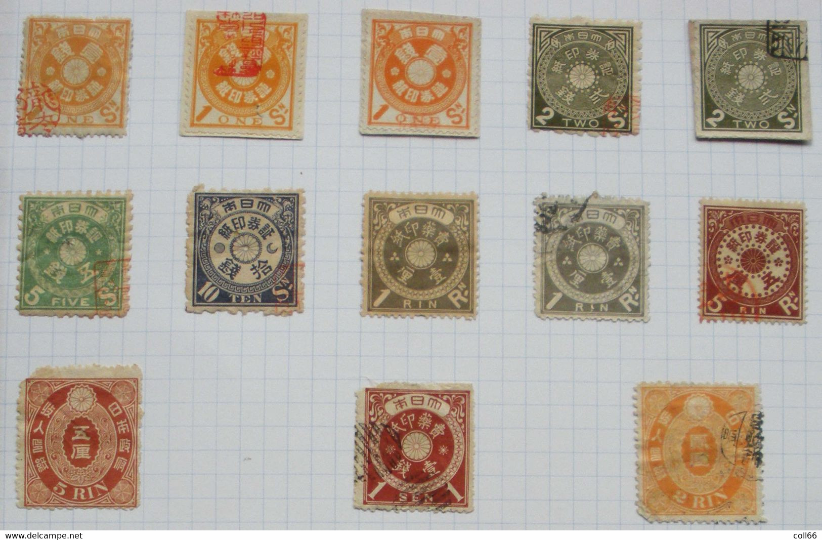 Japon Japan Collection De 43 Vieux Timbres Fiscaux Old Tax-Stamps Postage Included To The World - Collezioni & Lotti